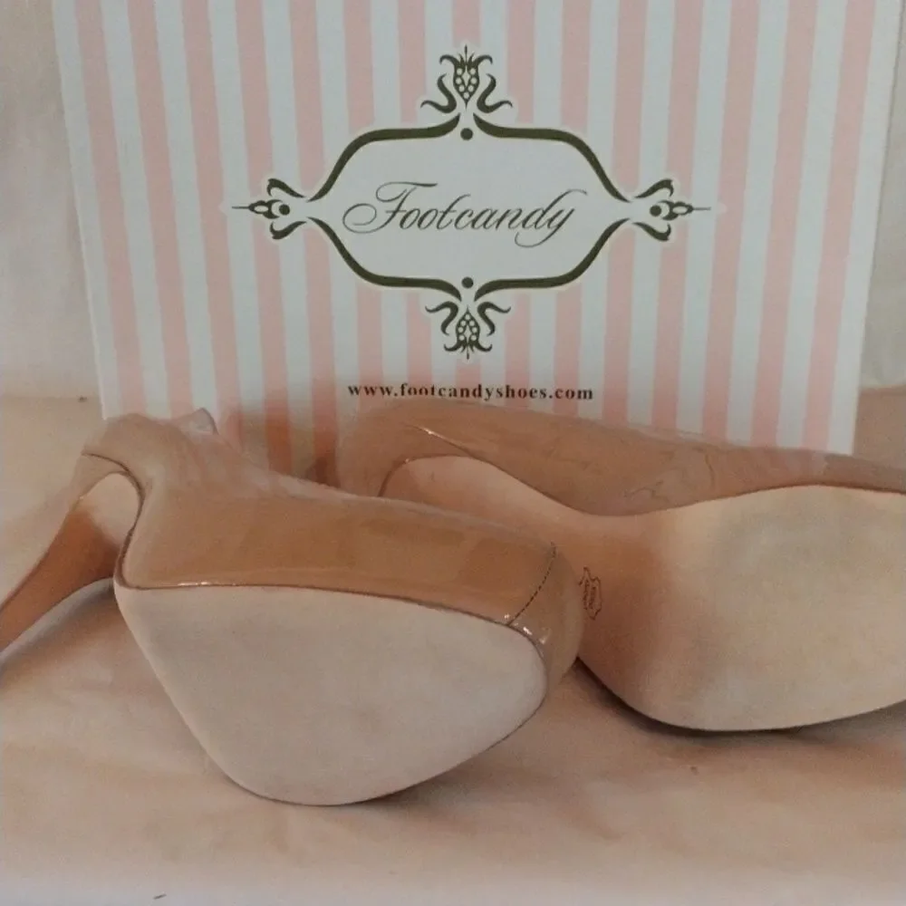 Footcandy Nude Patent Platform Pump